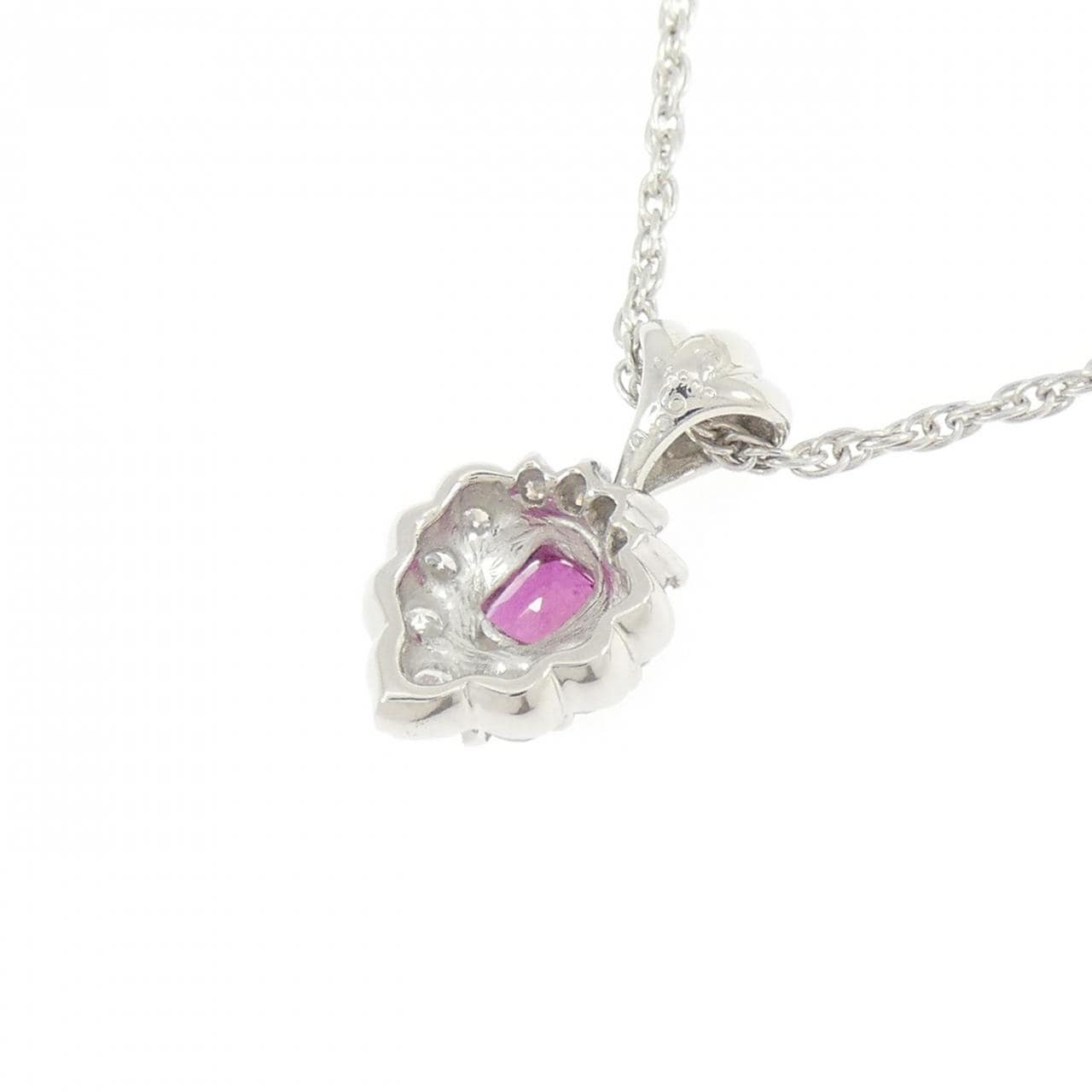 PT900/PT850 ルビー ネックレス 0.56CT