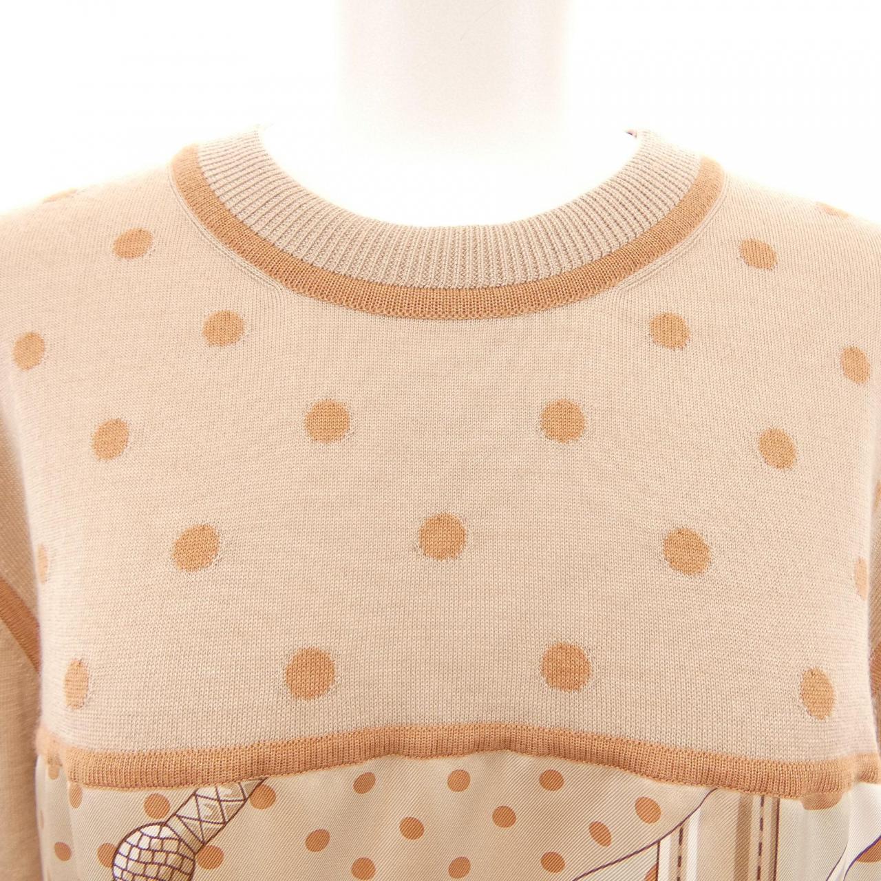 エルメス HERMES CLIL-CLAC A POIS *17-7754 ツイルレーヌ ワンピース