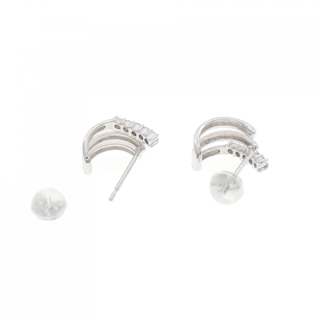 K18WG ダイヤモンド ピアス 0.14CT