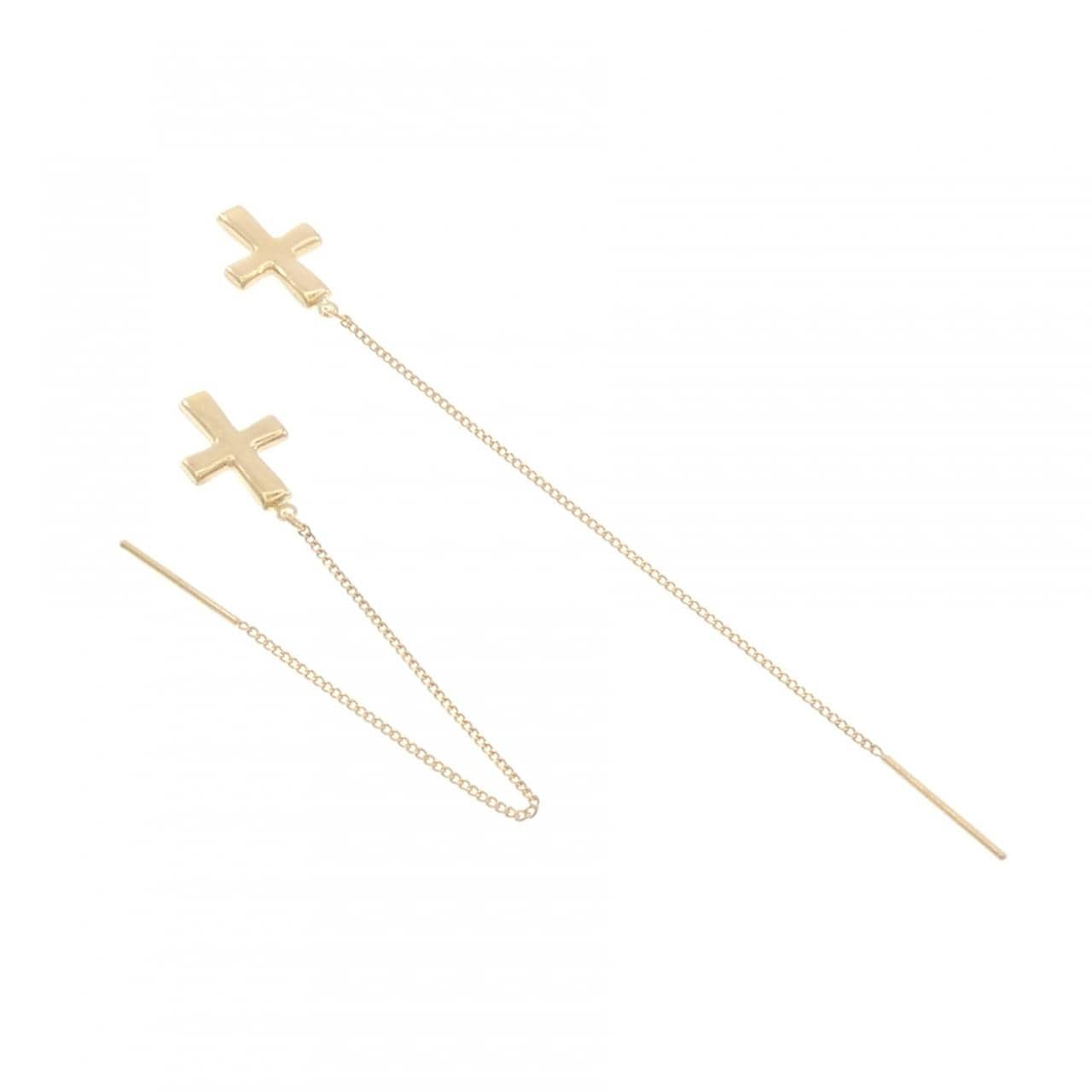 K18YG クロス ピアス