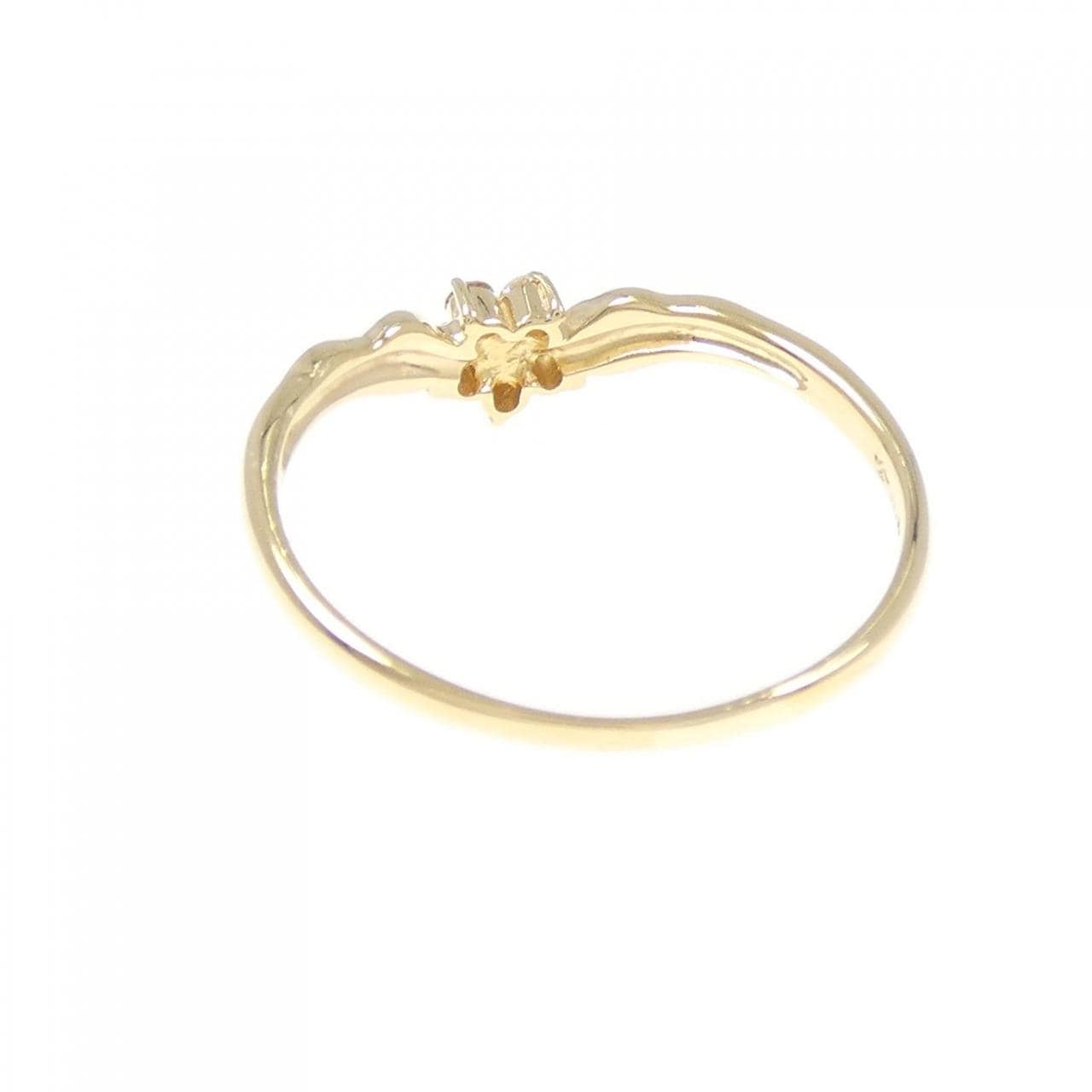 K18YG フラワー ダイヤモンド リング