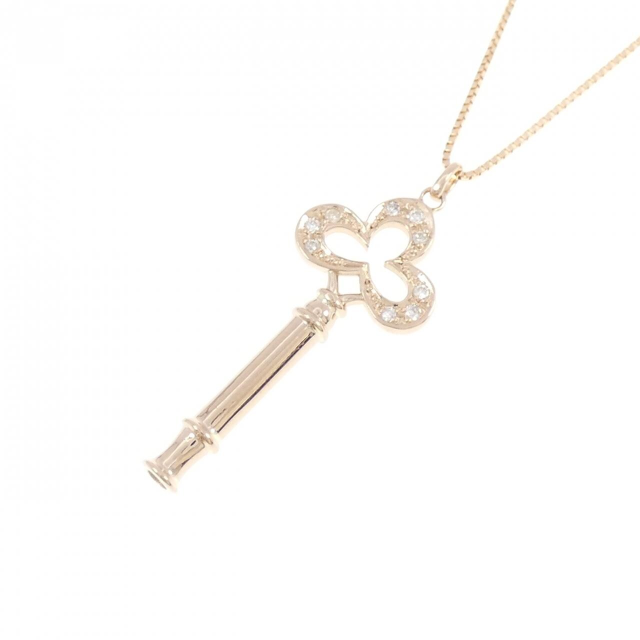 K18PG キー ダイヤモンド ネックレス 0.07CT