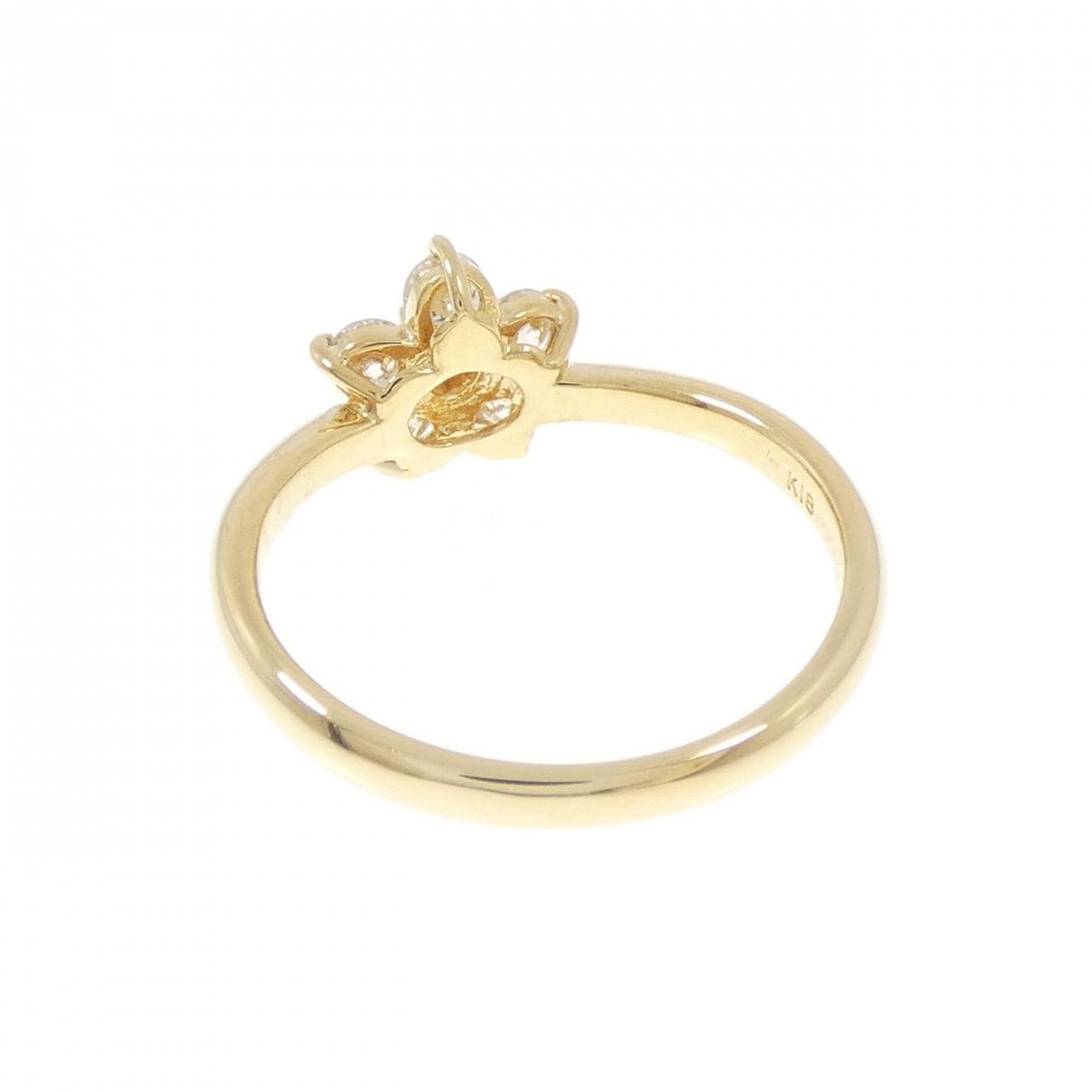 K18YG フラワー ダイヤモンド リング 0.50CT