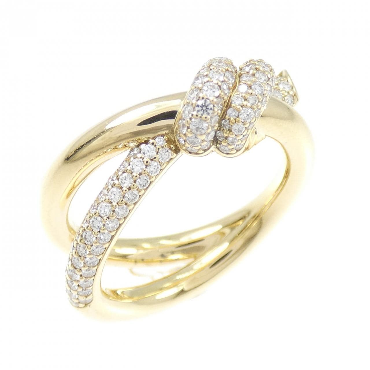 ティファニー ノット ダブル ロウ リング 0.31CT