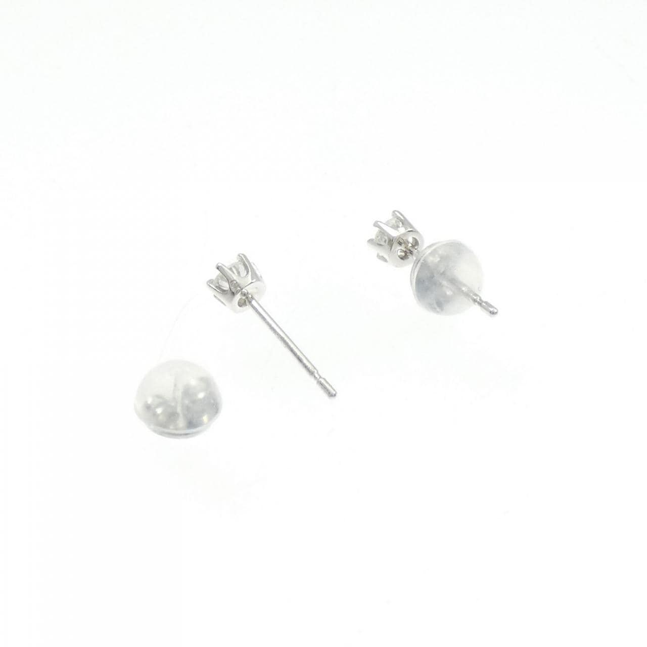 PT900 ソリティア ダイヤモンド ピアス