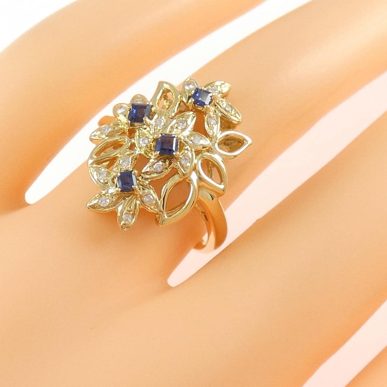 K18YG サファイヤ リング 0.30CT