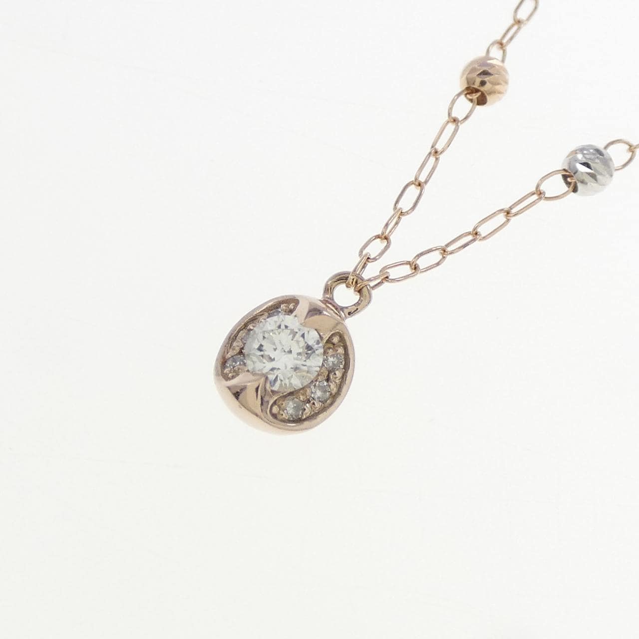 K10スリーカラー ダイヤモンド ネックレス 0.10CT