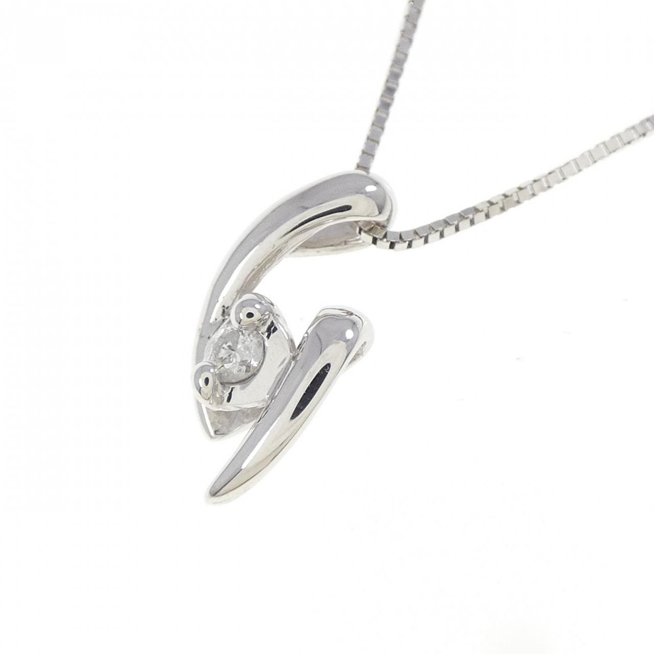 K18WG ダイヤモンド ネックレス 0.04CT