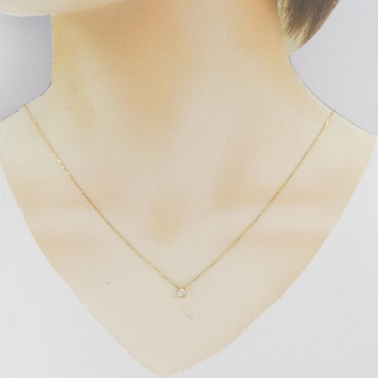 K18YG solitaire Diamond necklace 0.08CT