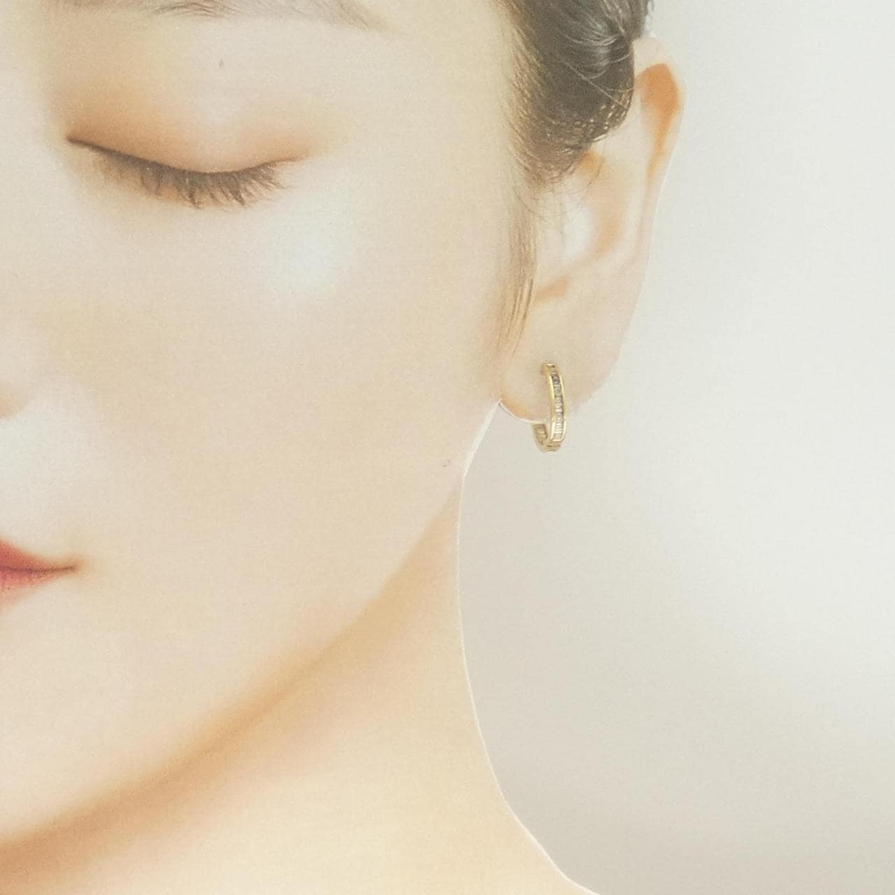 K18YG ダイヤモンド フープ ピアス 0.44CT