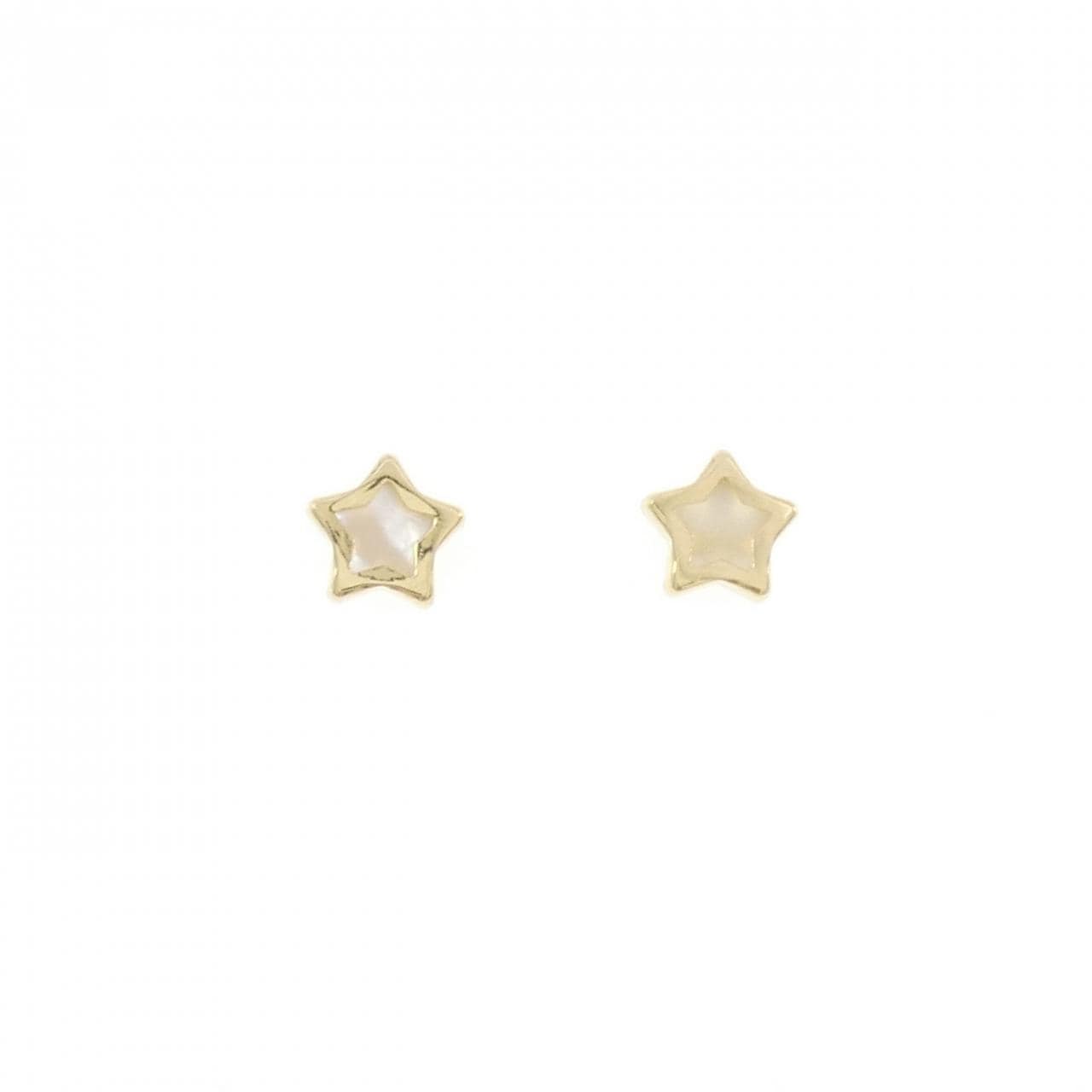 【新品】750YG スター マザーオブパール ピアス
