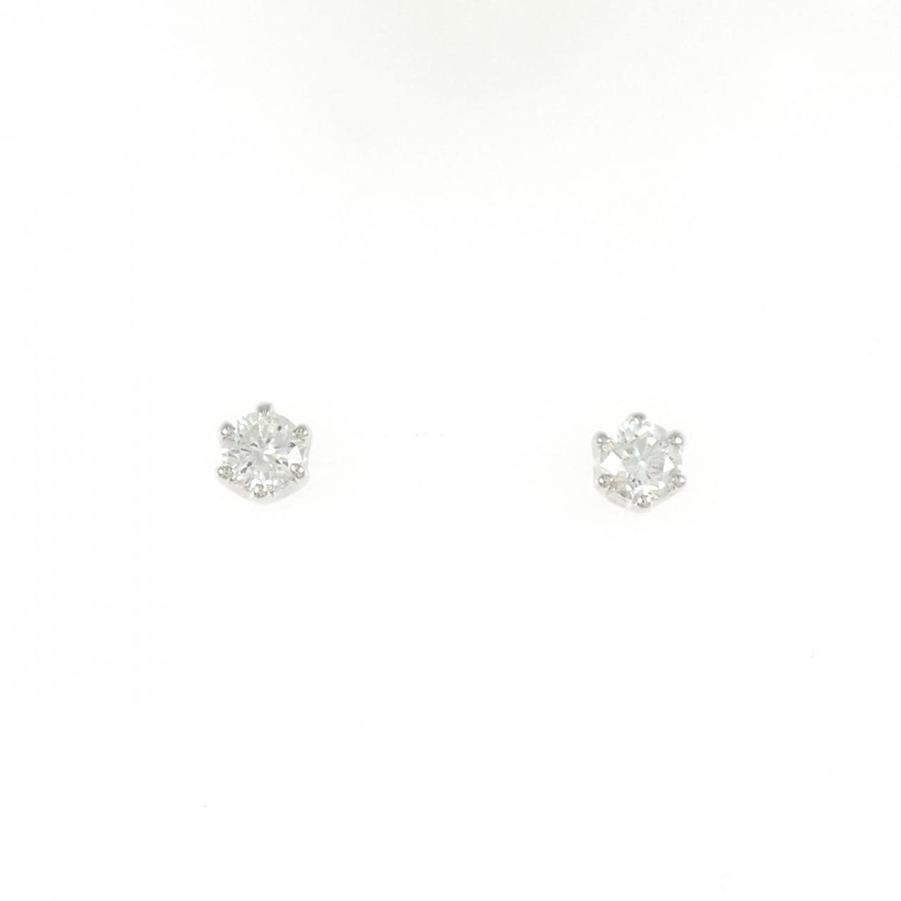 PT900 ソリティア ダイヤモンド ピアス