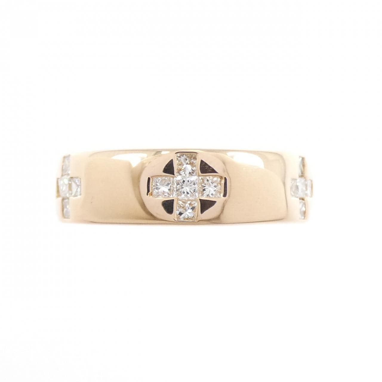 K18PG クロス ダイヤモンド リング 0.50CT