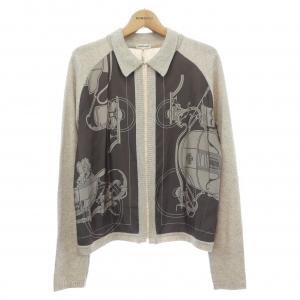 【ヴィンテージ】エルメス HERMES EXーLIBRIS ツイルレーヌ. カーディガン