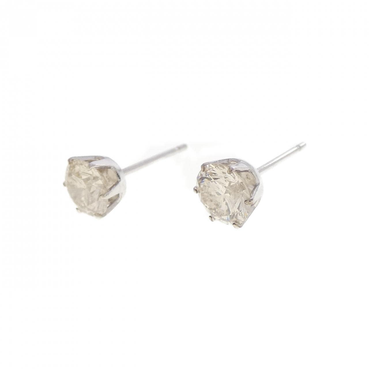 PT900 ソリティア ダイヤモンド ピアス 1.15CT