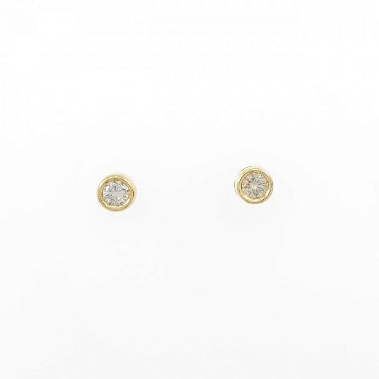 K18YG ソリティア ダイヤモンド ピアス 0.20CT