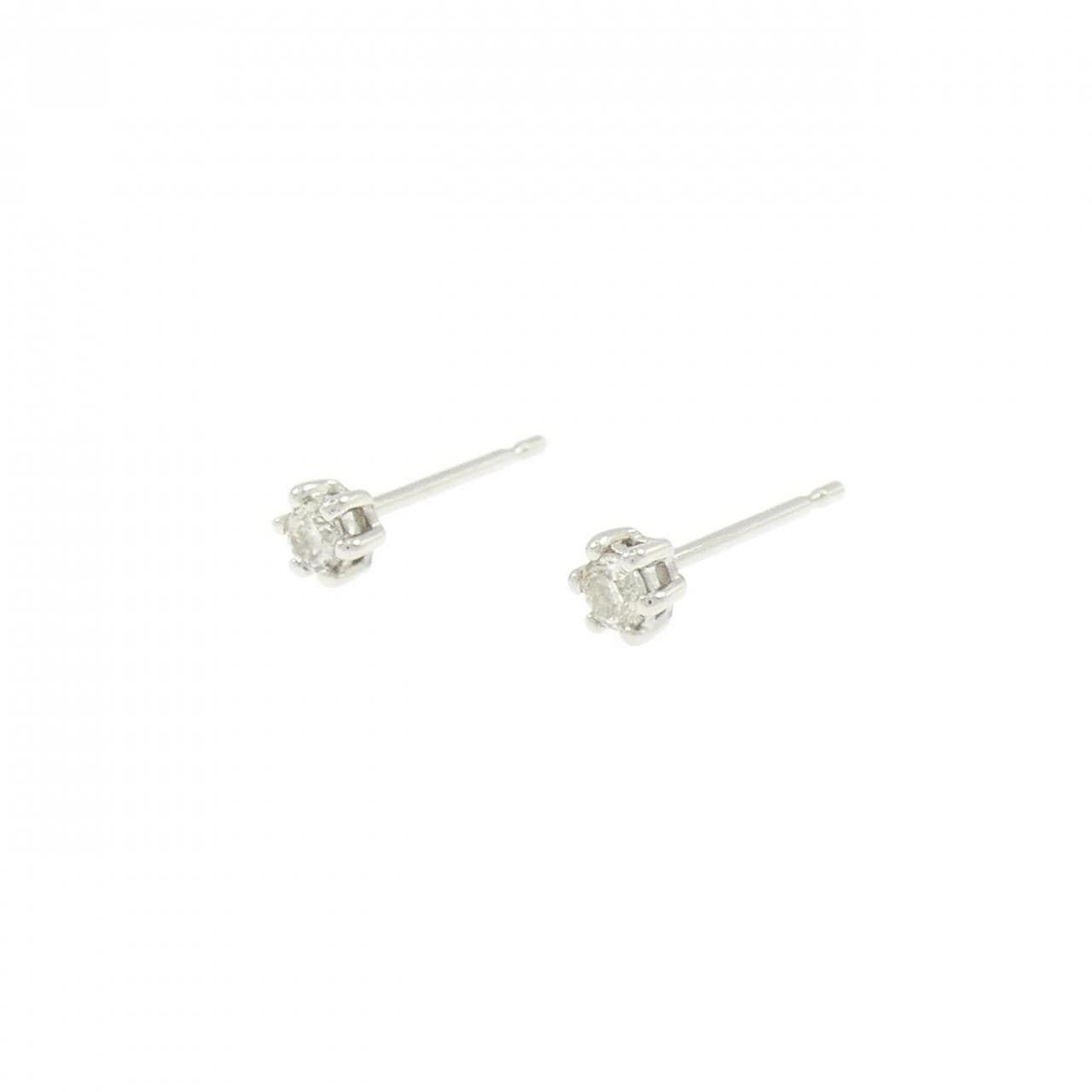 PT900 ソリティア ダイヤモンド ピアス 0.10CT