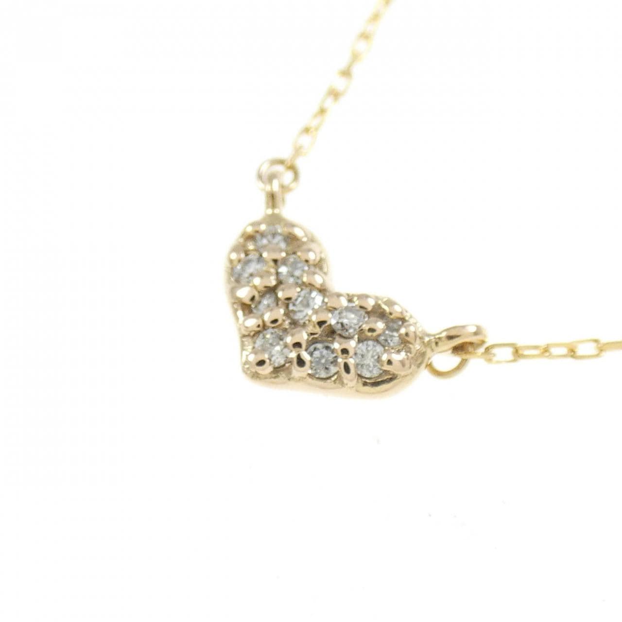 K18PG ハート ダイヤモンド ネックレス 0.05CT