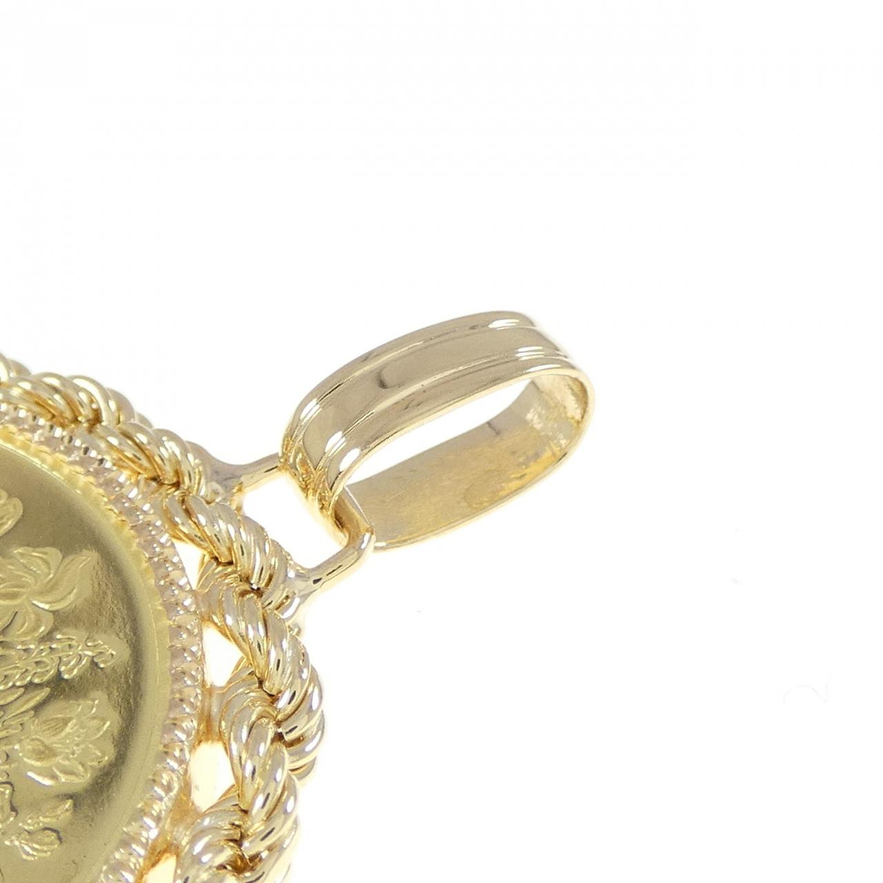 750YG(枠) コイン ペンダント