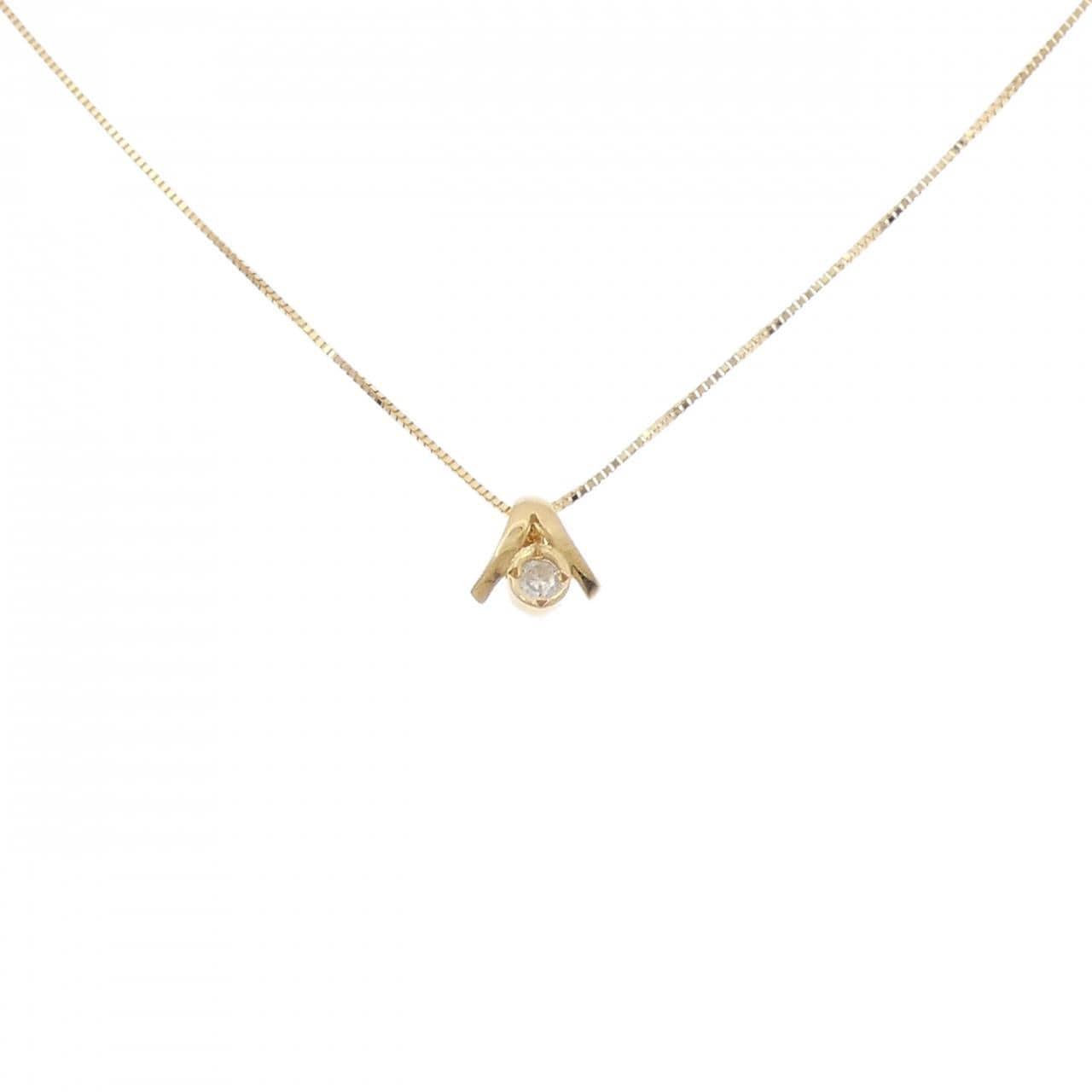 K18YG/750YG ダイヤモンド ネックレス 0.05CT