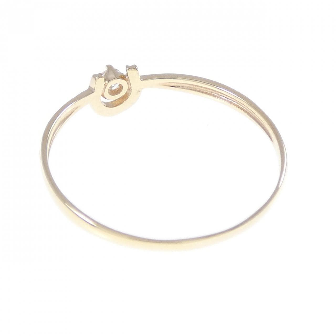 K10YG ホースシュー ダイヤモンド リング 0.05CT