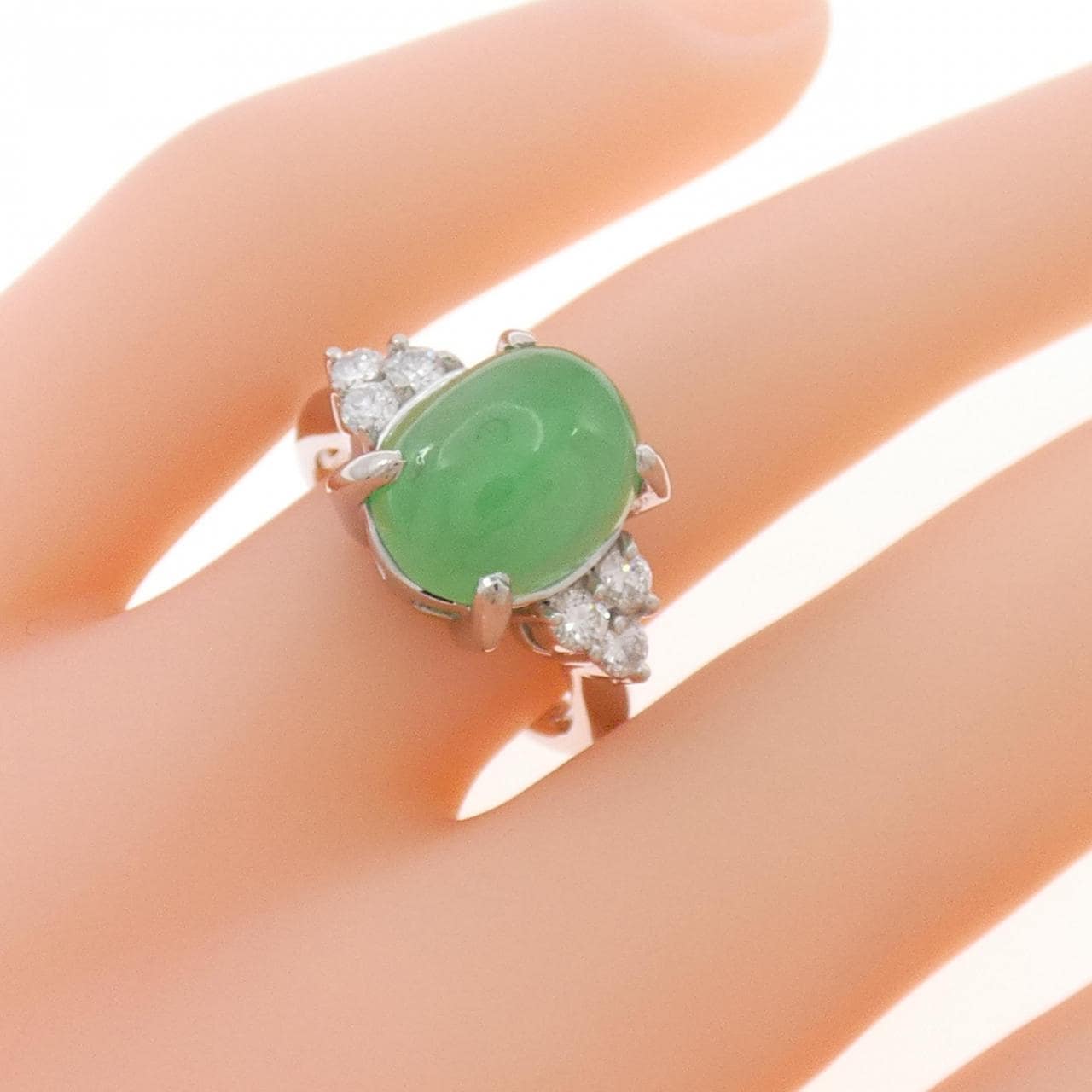 PT900 ヒスイ リング 5.00CT