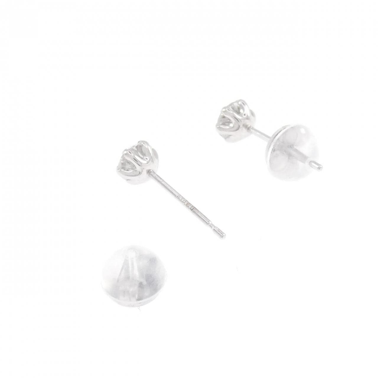 K18WG ソリティア ダイヤモンド ピアス 0.50CT