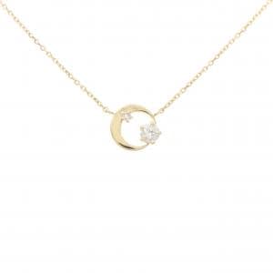 K18YG ムーン ダイヤモンド ネックレス 0.122CT