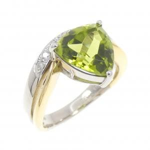 K18YG/PT900 ペリドット リング 2.50CT