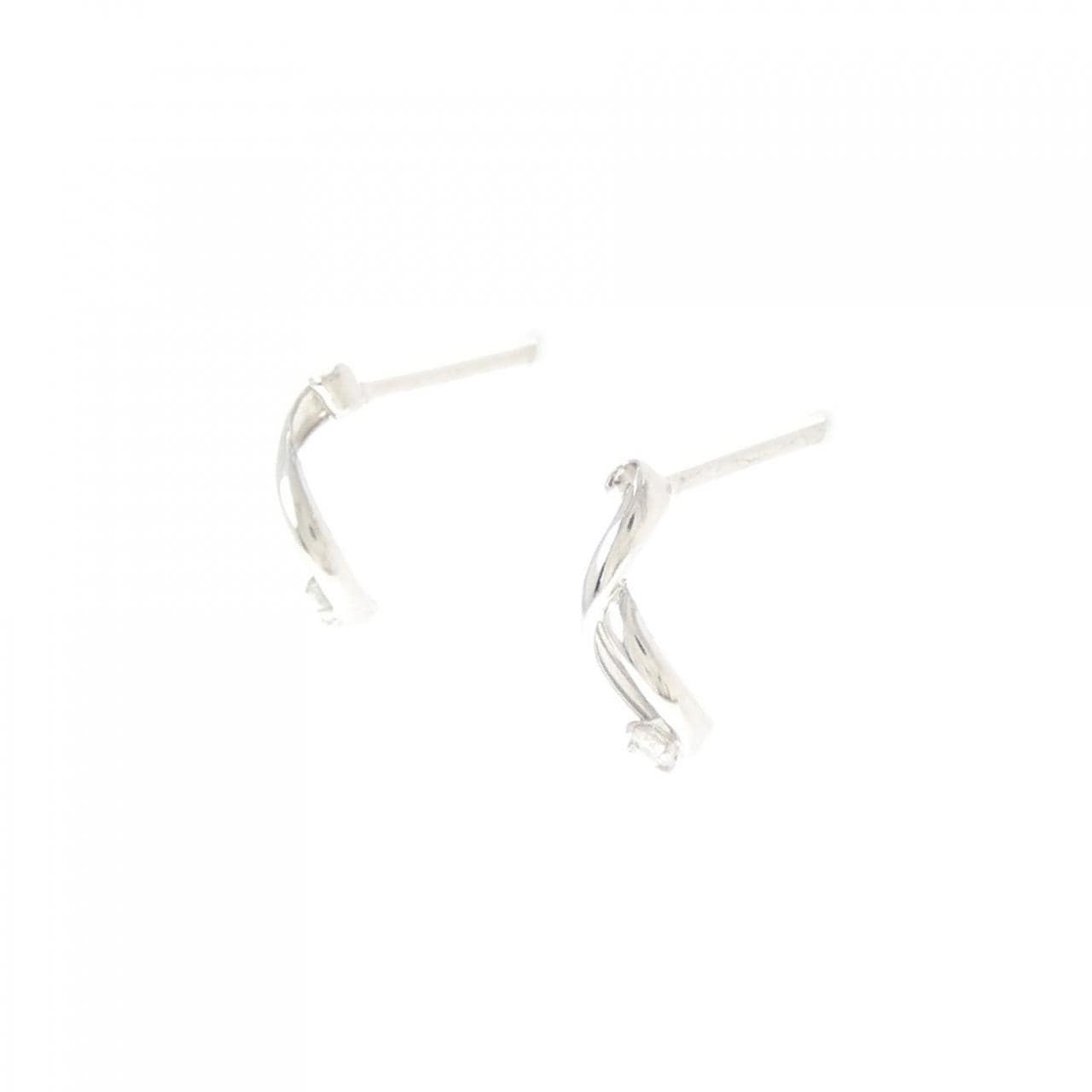 K14WG ダイヤモンド ピアス 0.04CT