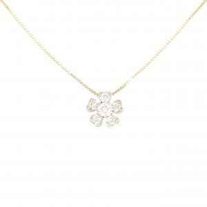 K18PG フラワー ダイヤモンド ネックレス 0.53CT
