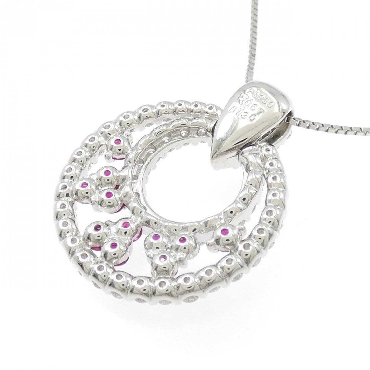 PT900/PT850 ルビー ネックレス 0.67CT