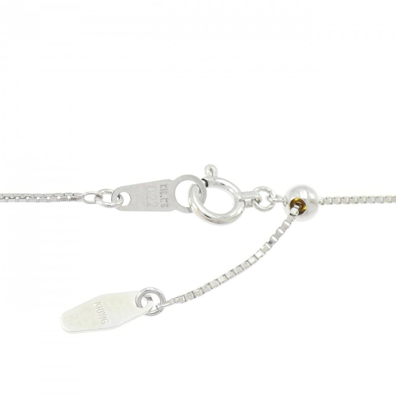 K18WG フラワー ダイヤモンド ネックレス 0.22CT