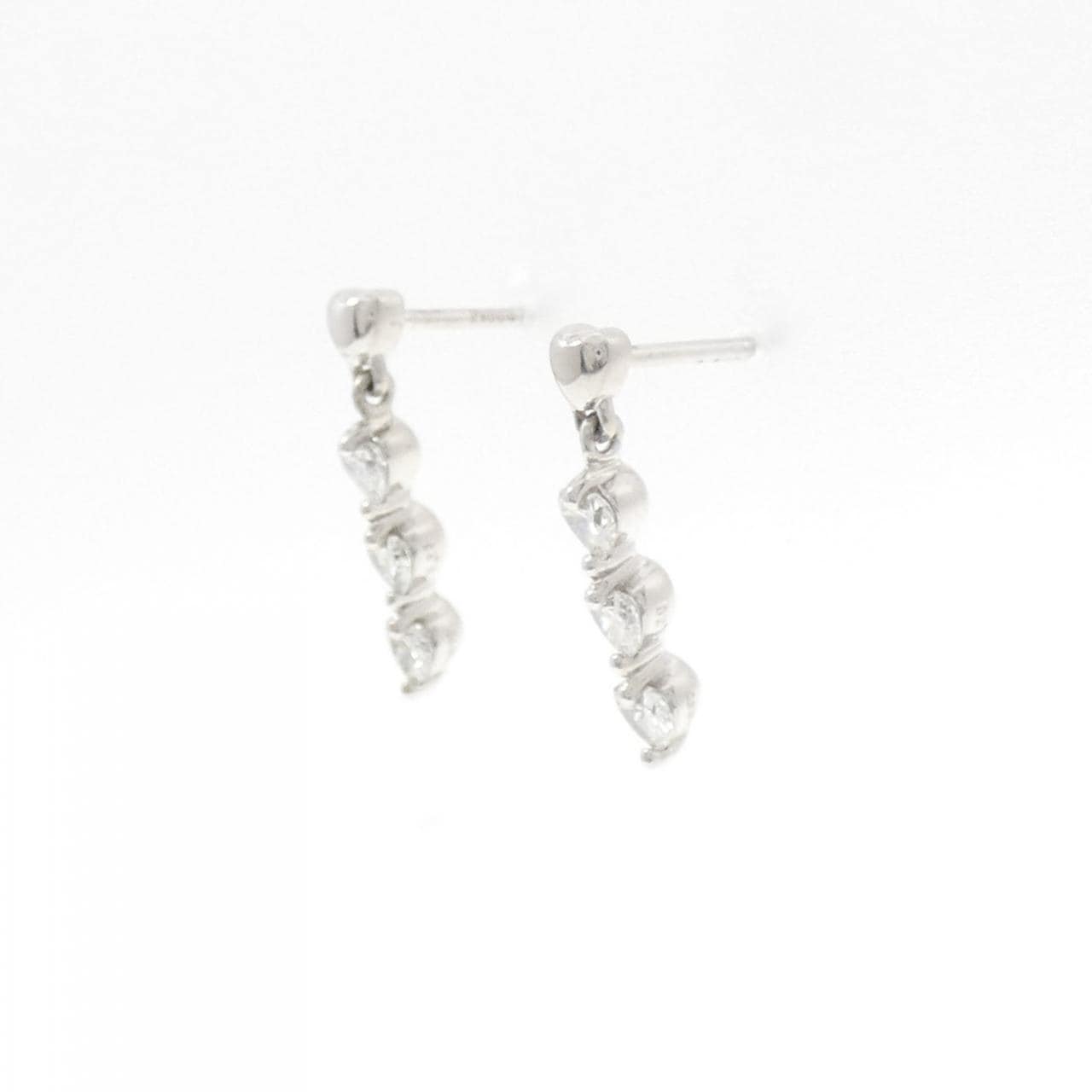 PT900 ハート ダイヤモンド ピアス 0.56CT