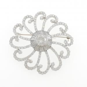 PT900 ダイヤモンド ブローチ 3.07CT