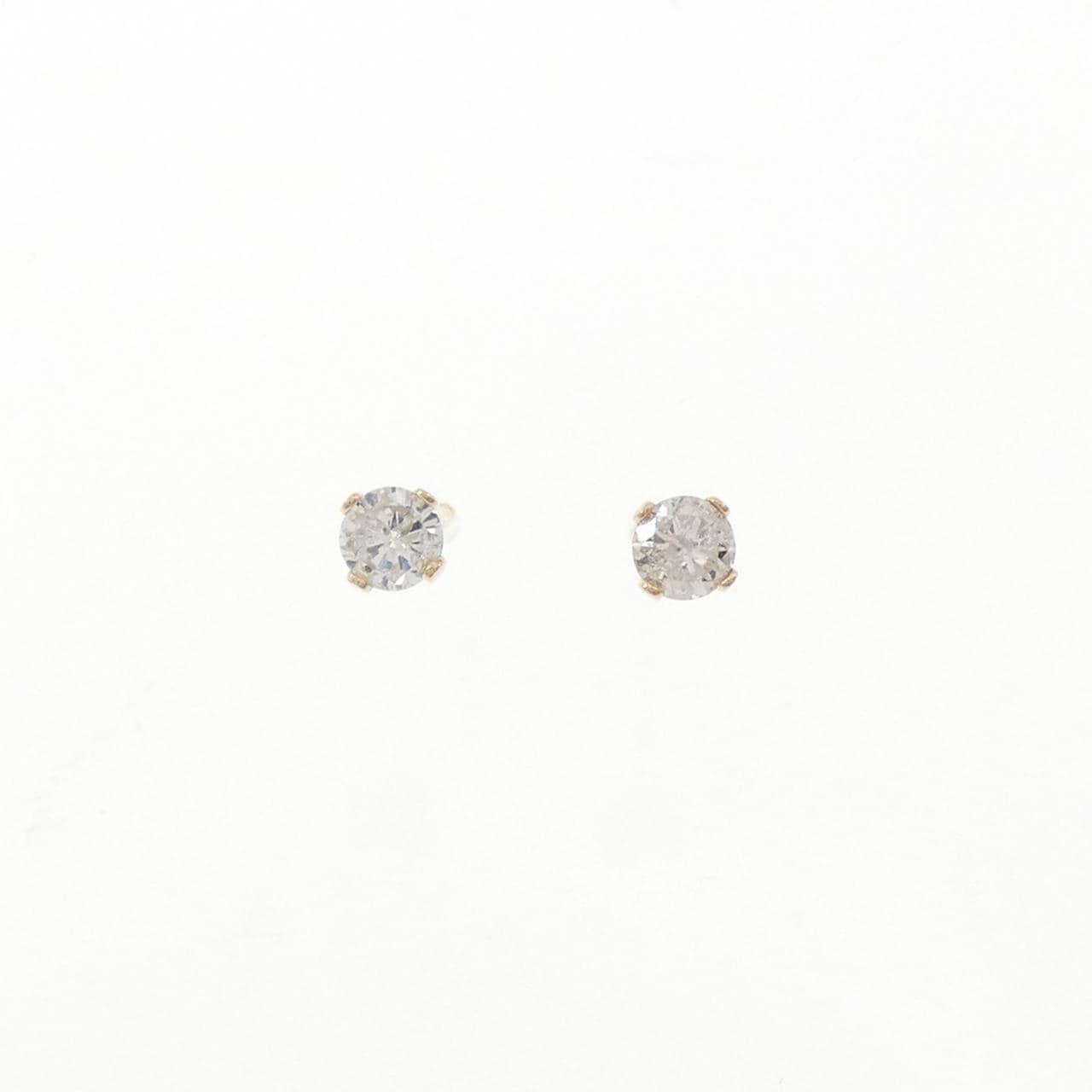 K18YG ソリティア ダイヤモンド ピアス 0.30CT
