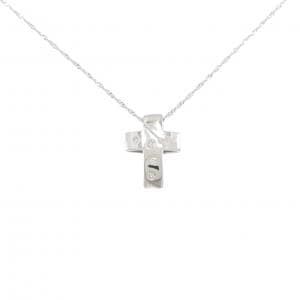 K18WG クロス ダイヤモンド ネックレス 0.05CT