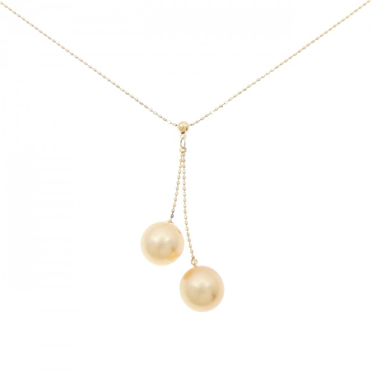 K18YG White Butterfly Pearl necklace