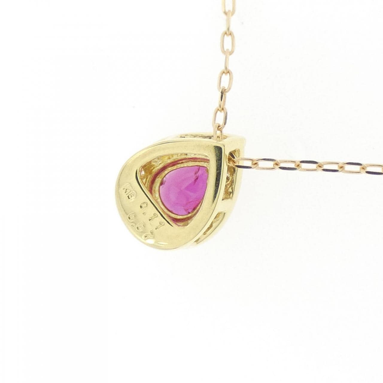 [BRAND NEW] K18YG Ruby Necklace 0.11CT