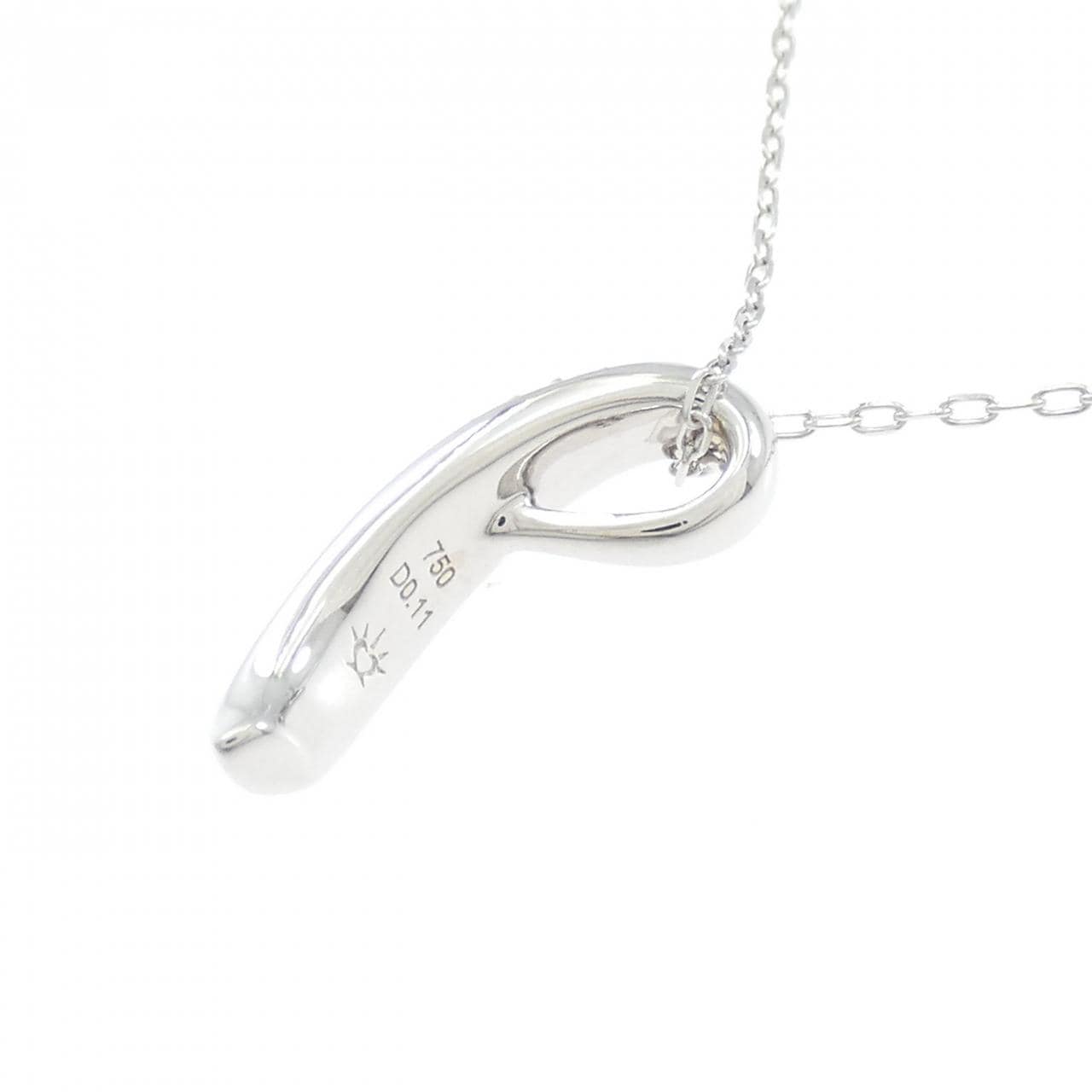 750WG/K18WG ダイヤモンド ネックレス 0.11CT
