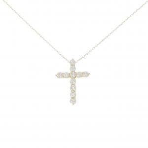 K18YG クロス ダイヤモンド ネックレス 2.08CT