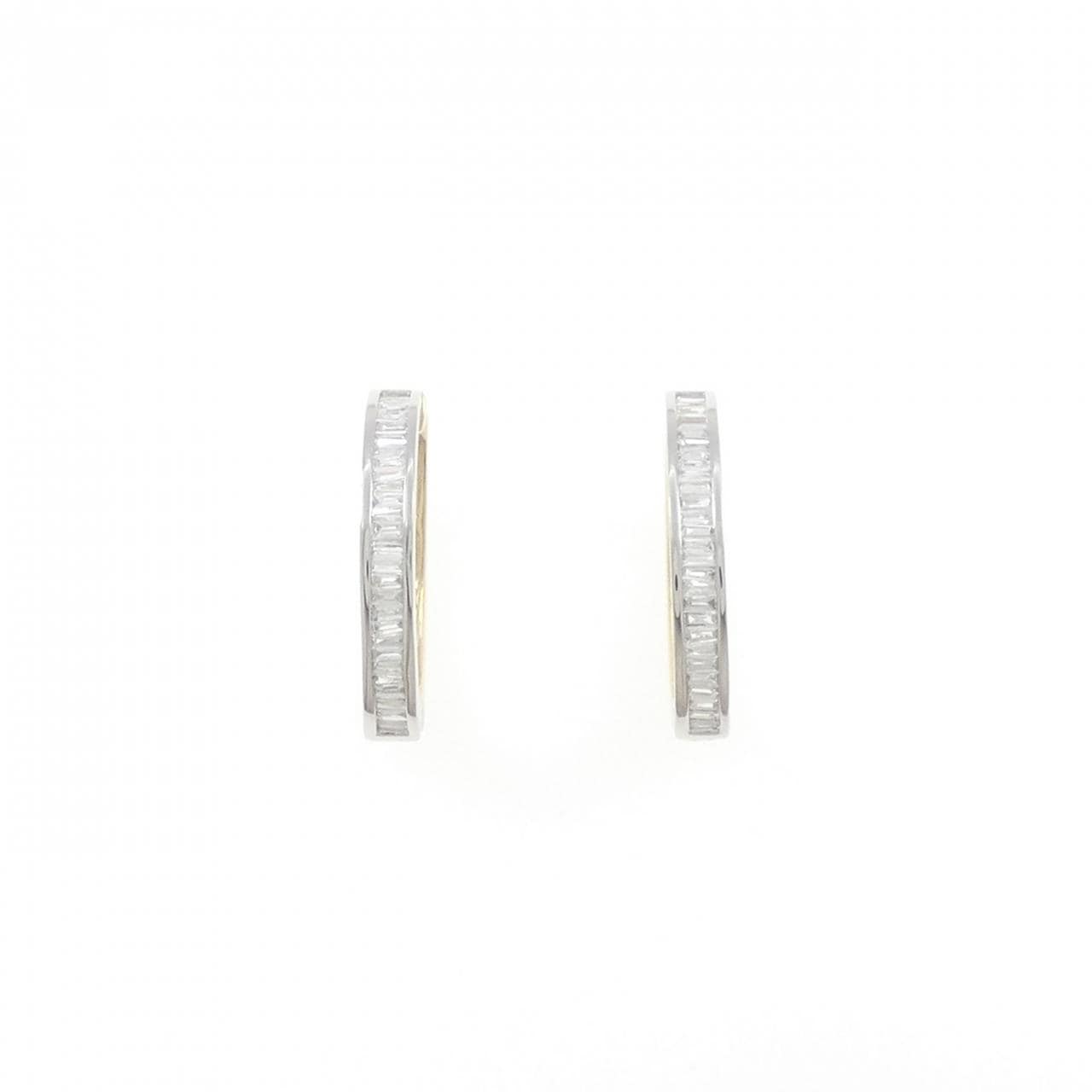 K18YG/PT950 ダイヤモンド イヤリング 0.90CT