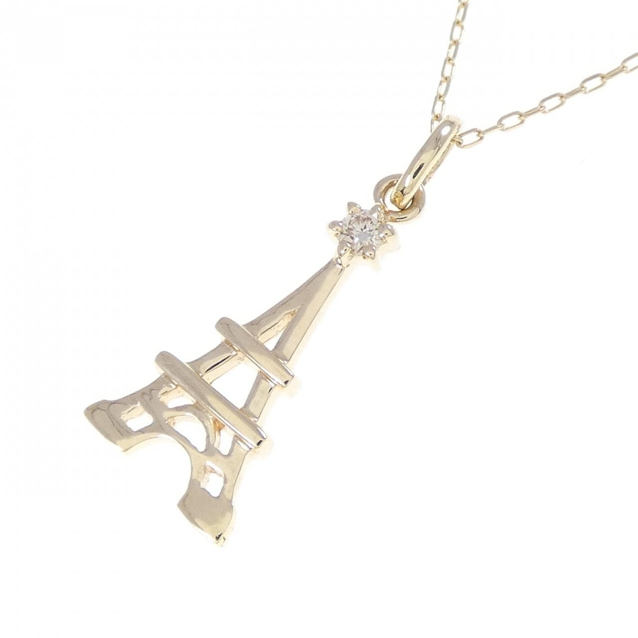 K10YG ダイヤモンド ネックレス 0.03CT