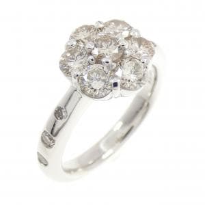 K18WG フラワー ダイヤモンド リング 1.00CT