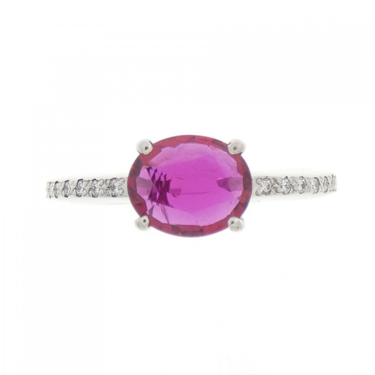 K18WG ルビー リング 0.68CT