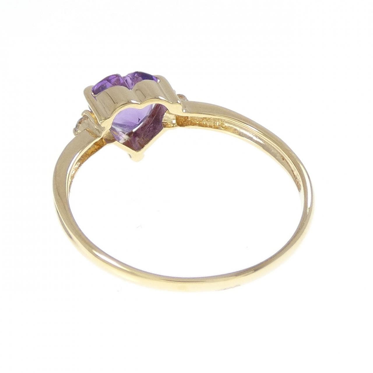 K18YG ハート アメジスト リング