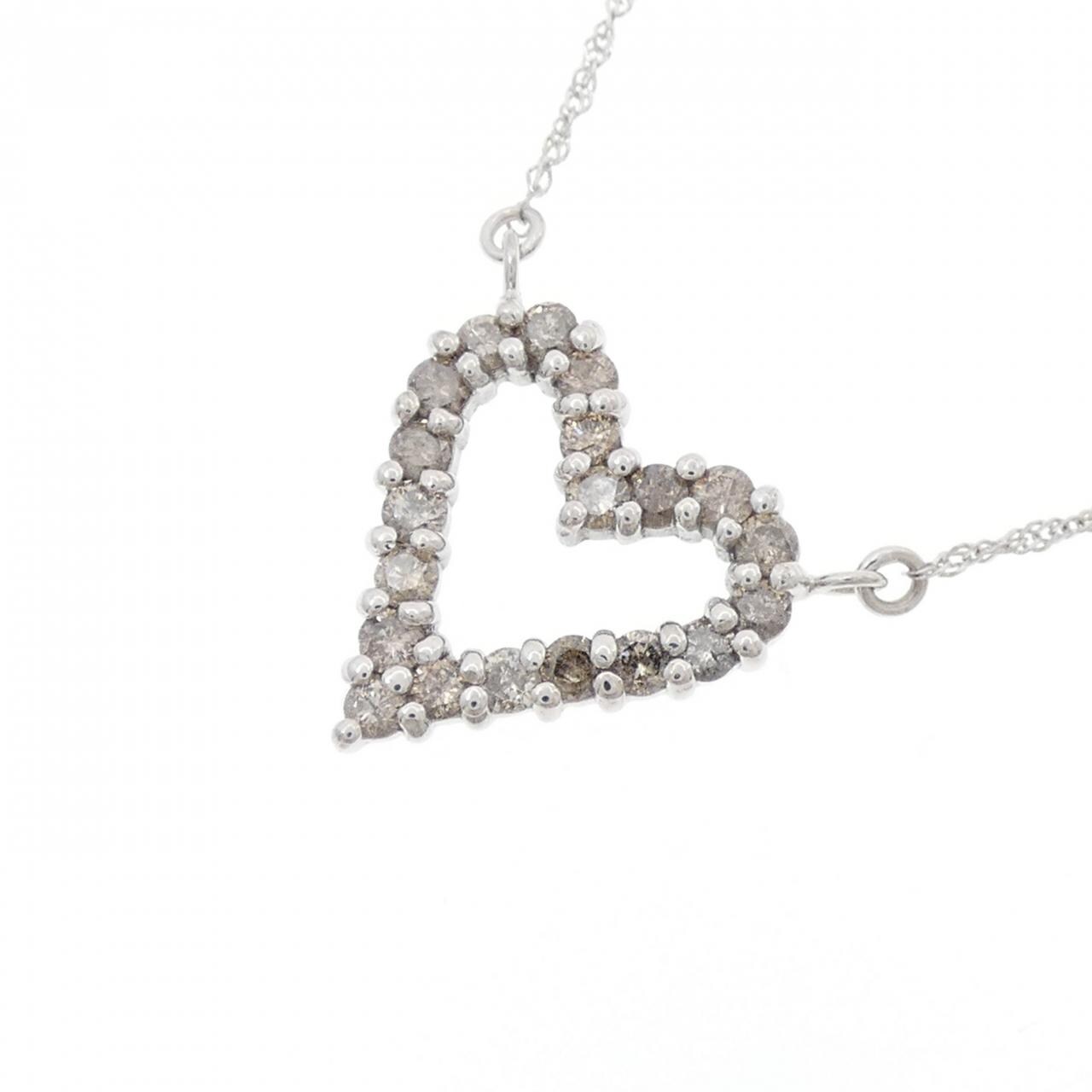 K18WG ハート ダイヤモンド ネックレス 0.50CT