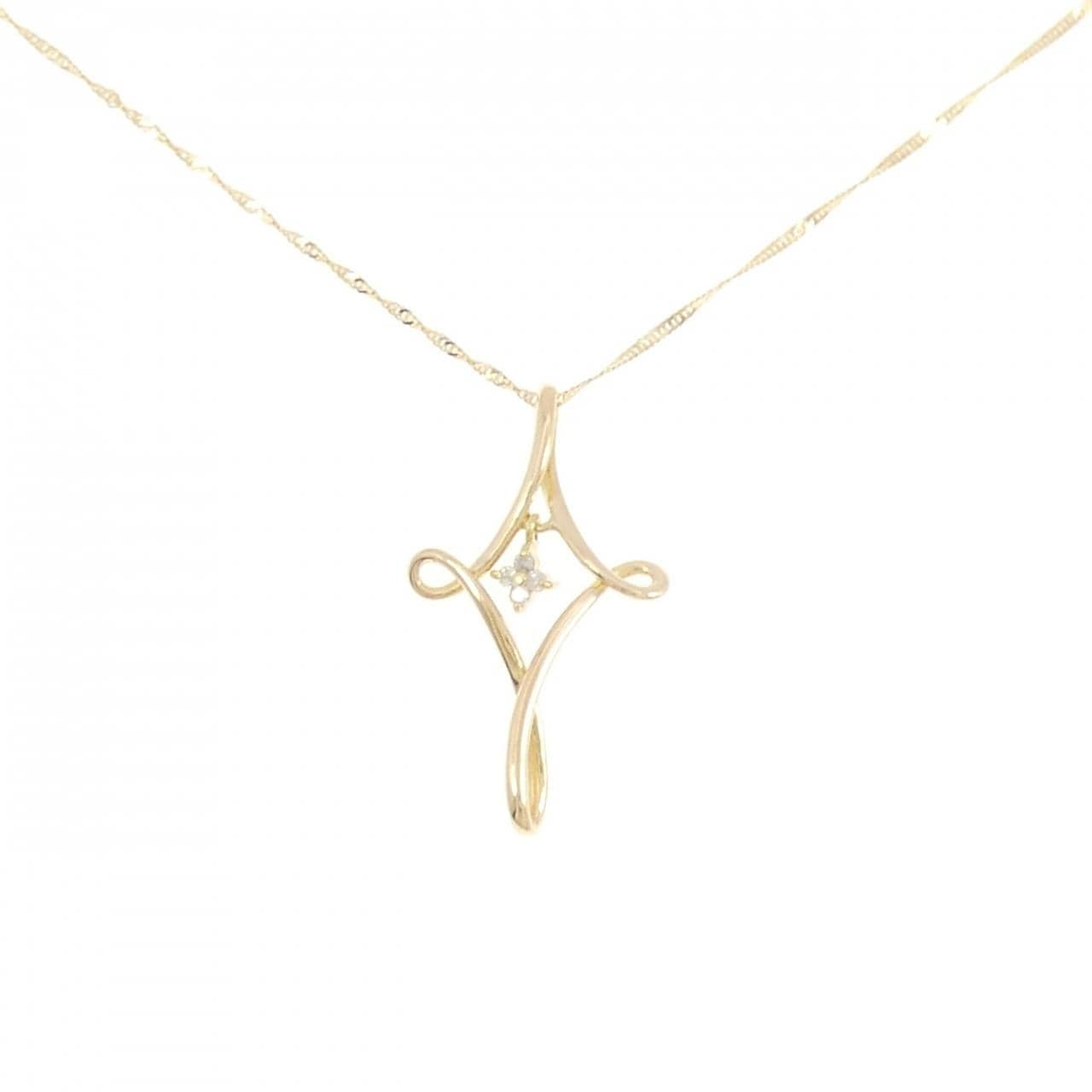 K18YG/750YG ダイヤモンド ネックレス 0.03CT