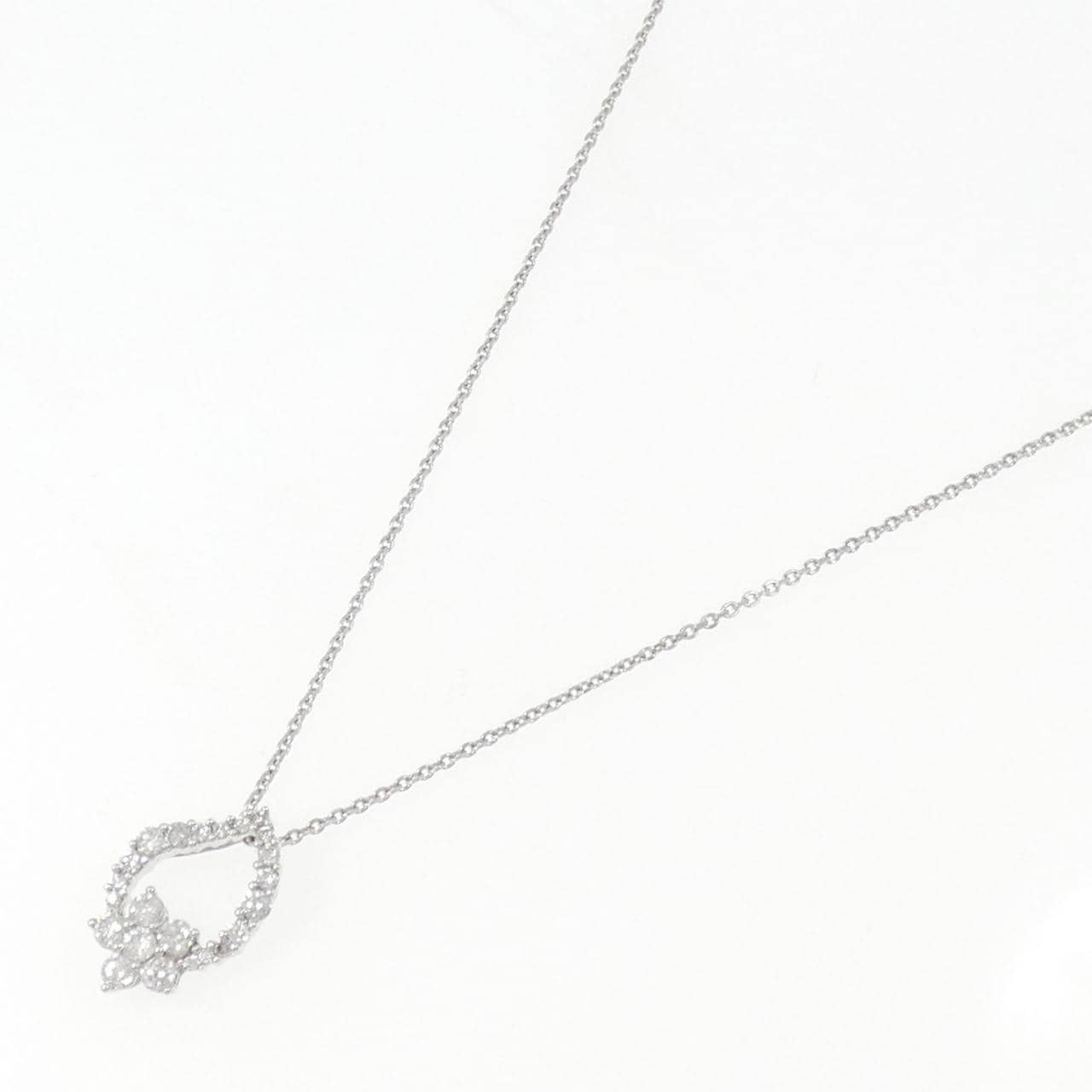 K18WG Flower Diamond Necklace 0.70CT