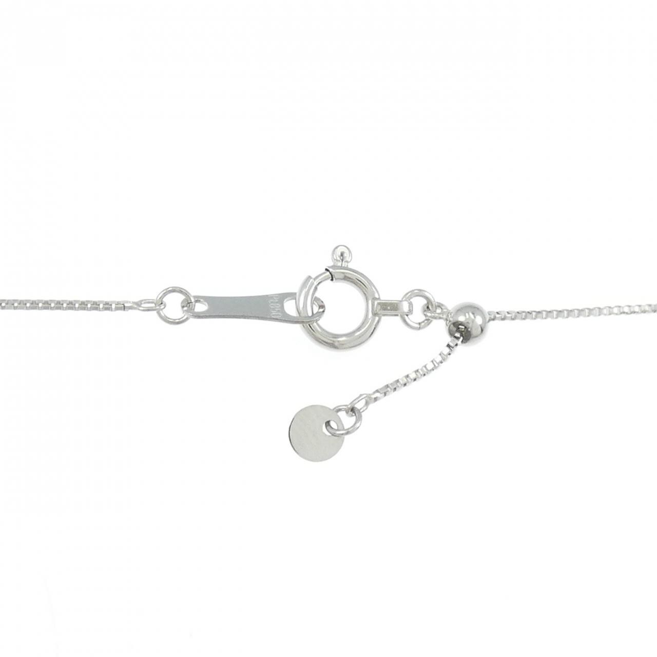 【新品】PT900/PT850 フラワー ダイヤモンド ネックレス 0.18CT